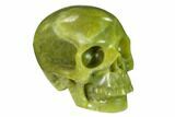 Realistic, Polished Jade (Nephrite) Skull #151129-2